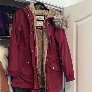 Hollister Women's Deep Red Utility Jacket